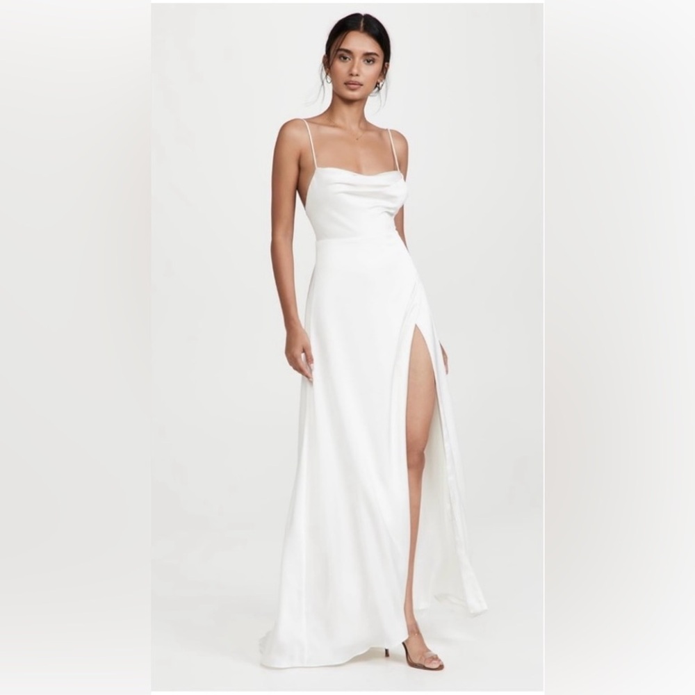 Fame and Partners White Backless Dress